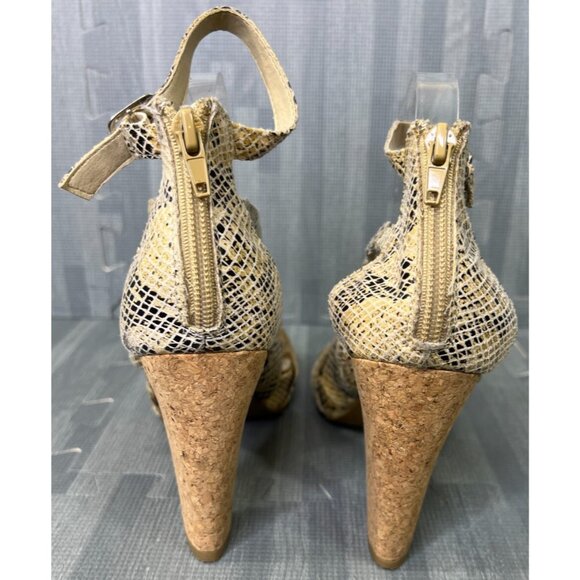 Kenneth Cole Strong Daze Snakeskin Block Heel Sandals Women’s 7.5 - Picture 8 of 12